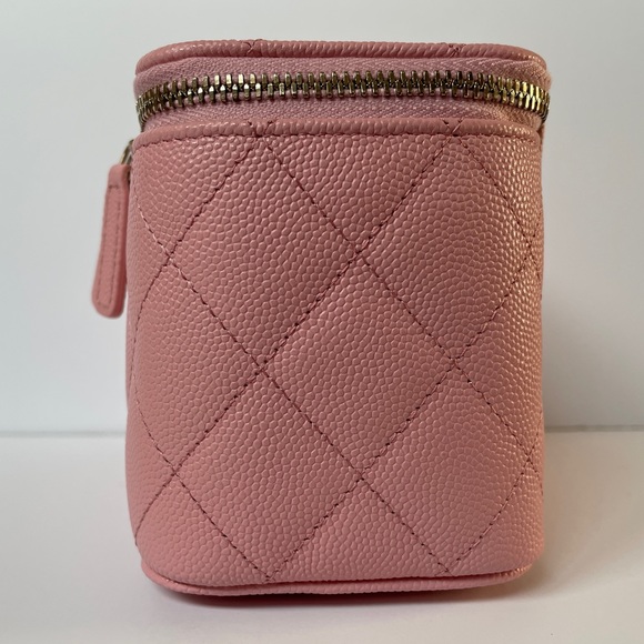 🆕 Chanel Rectangular Vanity 22C Sakura Pink Caviar with Gold Hardware - Picture 3 of 10
